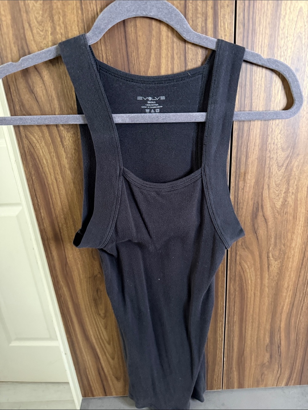 REVOLVE Men's Black Ribbed Tank with Wide Straps